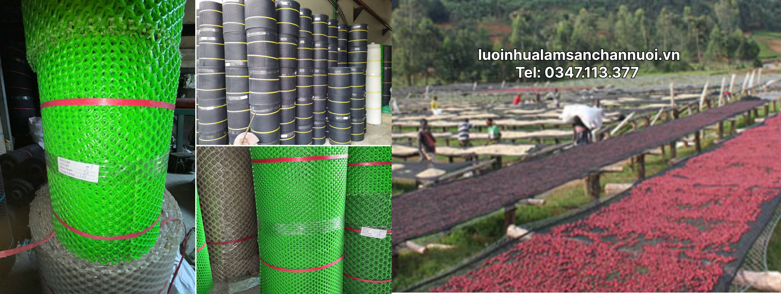 Lưới nhựa làm giàn phơi nông sản 