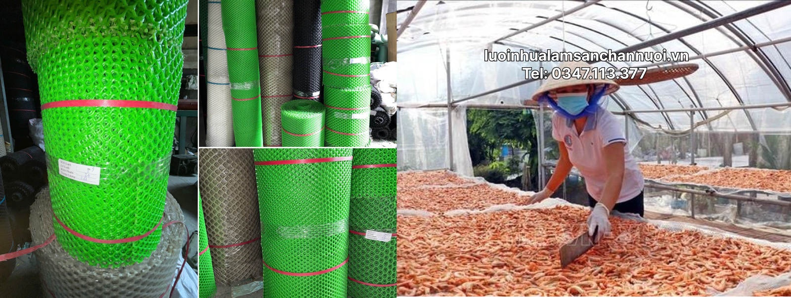Lưới nhựa làm sàn phơi tôm khô